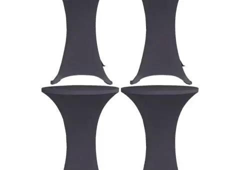 Husă de masă elastică, 4 buc., antracit, 60 cm - 1/5