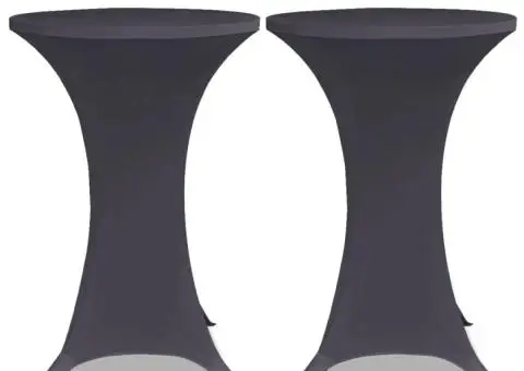 Husă de masă elastică, 4 buc., antracit, 60 cm - 3/5