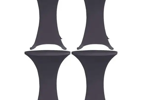 Husă elastică pentru masă, 4 buc., antracit, 80 cm - 1/5
