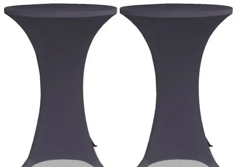 Husă elastică pentru masă, 4 buc., antracit, 80 cm - 3/5