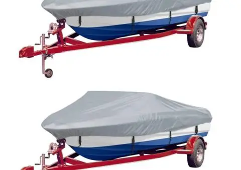 Huse de barcă, 2 buc., gri, lungime 519-580 cm, lățime 294 cm - 1/5