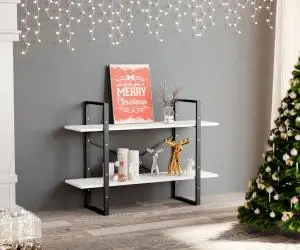 vidaXL Bibliotecă cu 2 rafturi, alb, 100x30x70 cm, PAL