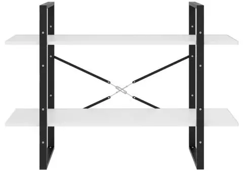 Bibliotecă cu 2 rafturi, alb, 100x30x70 cm, PAL - 5/5