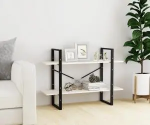 vidaXL Bibliotecă cu 2 rafturi, alb, 100x30x70 cm, lemn masiv de pin