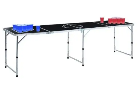 Masă de joc ping pong și bere cu căni și bile, pliantă, 240 cm - 1/5