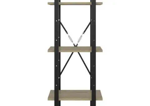 Bibliotecă cu 3 rafturi, stejar sonoma, 40x30x105 cm, PAL - 3/5