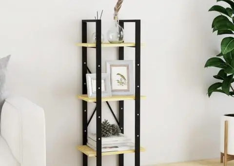 Bibliotecă cu 3 rafturi, 40x30x105 cm, lemn masiv de pin - 1/5