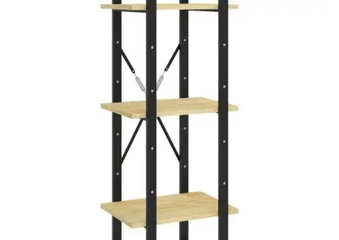 Bibliotecă cu 3 rafturi, 40x30x105 cm, lemn masiv de pin - 2/5