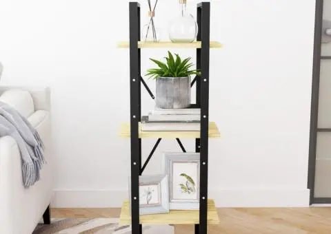 Bibliotecă cu 3 rafturi, 40x30x105 cm, lemn masiv de pin - 3/5