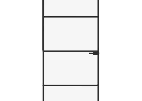 Ușă de interior negru 83x201,5 cm sticlă securiz./aluminiu slim - 3/5