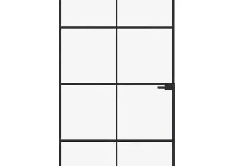 Ușă de interior negru 102x201,5cm sticlă securiz./aluminiu slim - 3/5