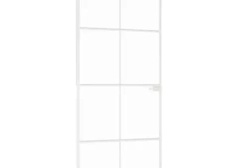 Ușă de interior alb 83x201,5 cm sticlă securiz. / aluminiu slim - 2/5