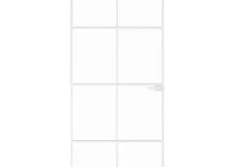 Ușă de interior alb 83x201,5 cm sticlă securiz. / aluminiu slim - 3/5