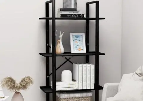 Raft de depozitare, negru, 60x30x105 cm, PAL - 1/5