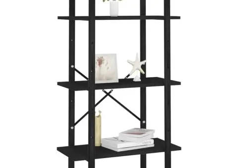 Raft de depozitare, negru, 60x30x105 cm, PAL - 4/5