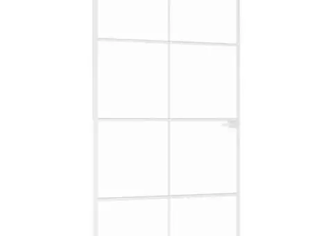 Ușă de interior alb 102x201,5 cm sticlă securiz./aluminiu slim - 2/5