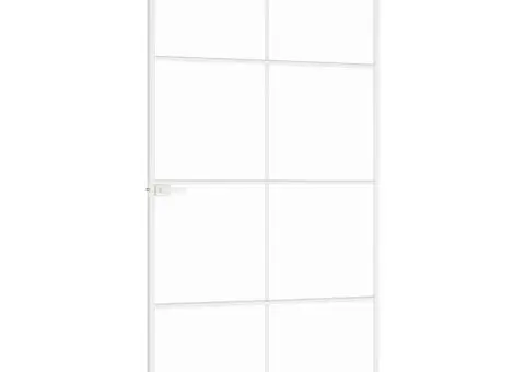 Ușă de interior alb 102x201,5 cm sticlă securiz./aluminiu slim - 4/5