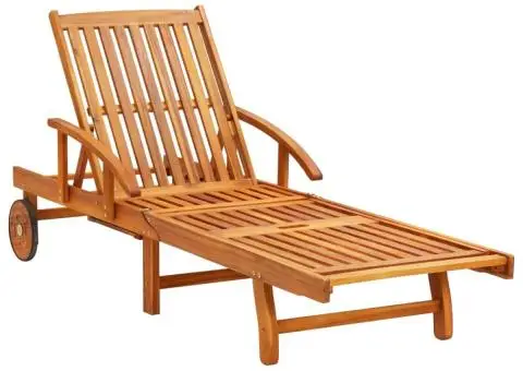 Șezlonguri cu perne, 2 buc., lemn masiv de acacia - 2/5