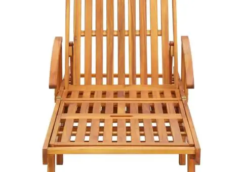 Șezlonguri cu perne, 2 buc., lemn masiv de acacia - 3/5