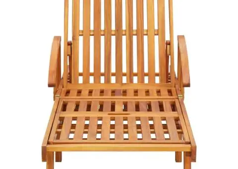 Șezlonguri cu perne, 2 buc., lemn masiv de acacia - 3/5