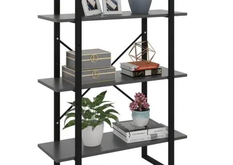 Bibliotecă, gri, 80x30x105 cm, PAL - 1/5