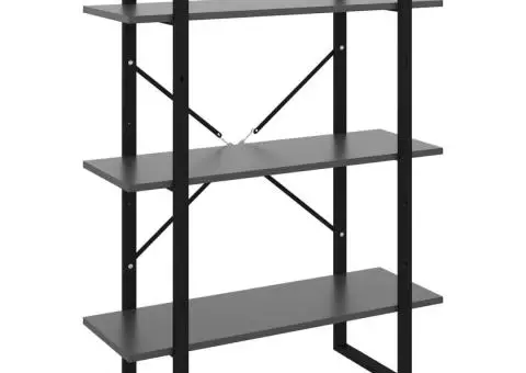 Bibliotecă, gri, 80x30x105 cm, PAL - 2/5