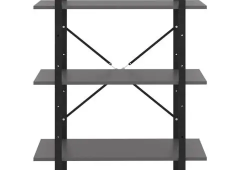 Bibliotecă, gri, 80x30x105 cm, PAL - 3/5