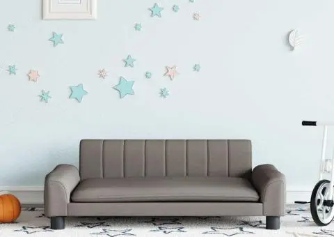 Canapea pentru copii, gri taupe, 90x53x30 cm, material textil - 1/5