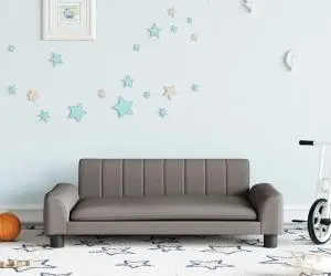 vidaXL Canapea pentru copii, gri taupe, 90x53x30 cm, material textil
