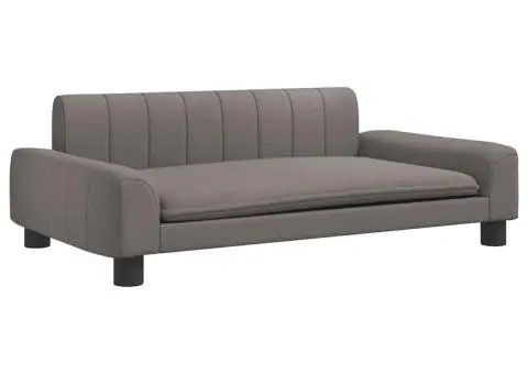 Canapea pentru copii, gri taupe, 90x53x30 cm, material textil - 2/5