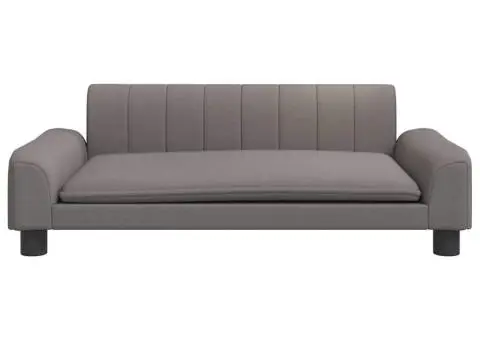 Canapea pentru copii, gri taupe, 90x53x30 cm, material textil - 3/5