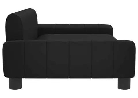Canapea pentru copii, negru, 90x53x30 cm, piele ecologică - 4/5