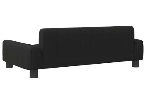 Canapea pentru copii, negru, 90x53x30 cm, piele ecologică - 5/5
