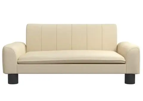 Canapea pentru copii, crem, 70x45x30 cm, material textil - 3/5