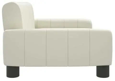 Canapea pentru copii, crem, 70x45x30 cm, piele ecologică - 4/5