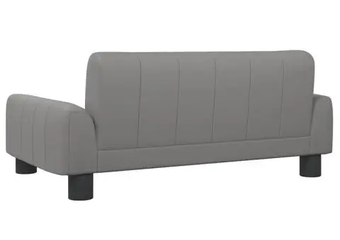 Canapea pentru copii, gri, 70x45x30 cm, piele ecologică - 5/5