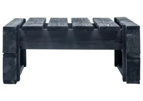 Taburet din paleți de grădină, negru, lemn - 2/5