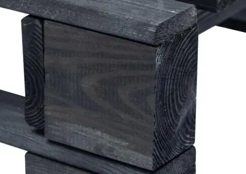 Taburet din paleți de grădină, negru, lemn - 4/5