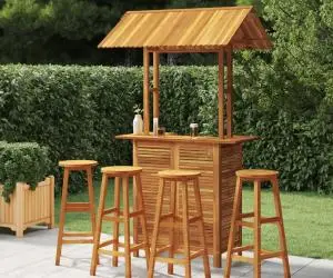 vidaXL Set mobilier de bar de grădină, 5 piese, lemn masiv de acacia