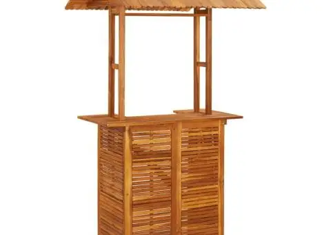 Set mobilier de bar de grădină, 5 piese, lemn masiv de acacia - 4/5