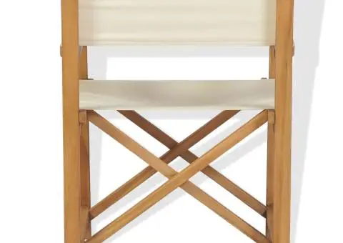 Scaune de regizor pliabil, 2 buc., lemn masiv de tec - 3/5