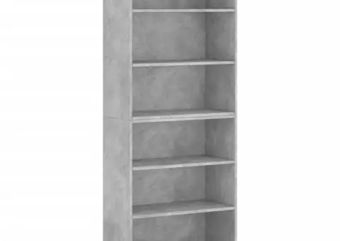 Dulap înalt, gri beton, 69,5x32,5x180 cm, lemn prelucrat - 2/5