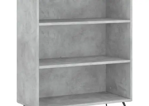 Dulap înalt, gri beton, 69,5x32,5x180 cm, lemn prelucrat - 4/5