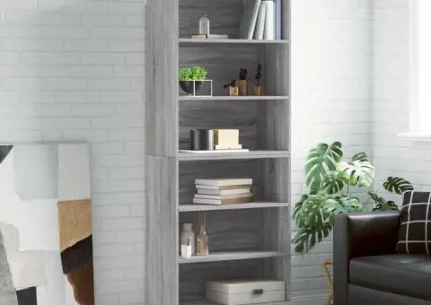 Dulap înalt, gri sonoma, 69,5x32,5x180 cm, lemn prelucrat - 1/5