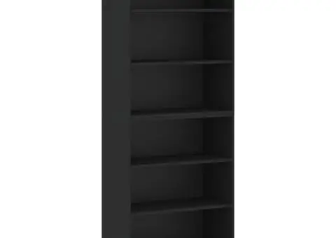 Dulap înalt, negru, 69,5x32,5x180 cm, lemn prelucrat - 2/5