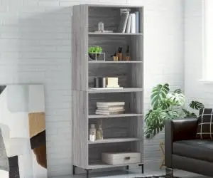 vidaXL Dulap înalt, gri sonoma, 69,5x32,5x180 cm, lemn compozit