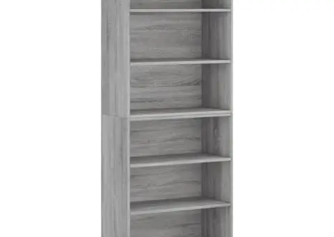 Dulap înalt, gri sonoma, 69,5x32,5x180 cm, lemn compozit - 2/5