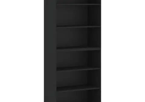 Dulap înalt, negru, 69,5x32,5x180 cm, lemn prelucrat - 2/5