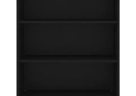 Dulap înalt, negru, 69,5x32,5x180 cm, lemn prelucrat - 5/5