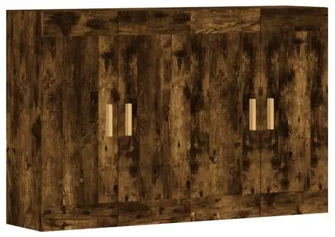 Dulapuri de perete, 2 buc., stejar afumat, lemn prelucrat - 2/5